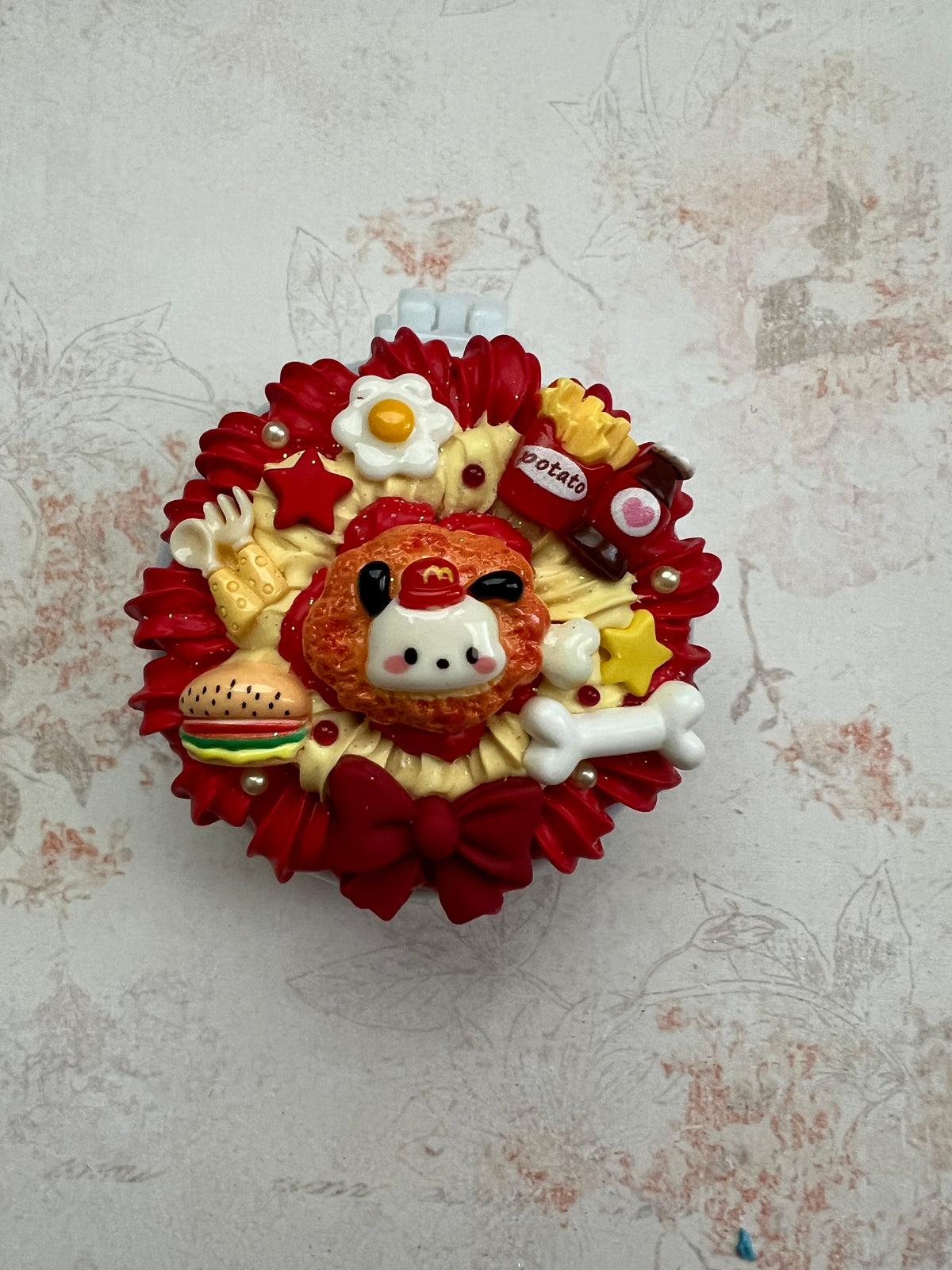 š Pochacco Fast Food Mirror Brush ā Handcrafted Kawaii Compact