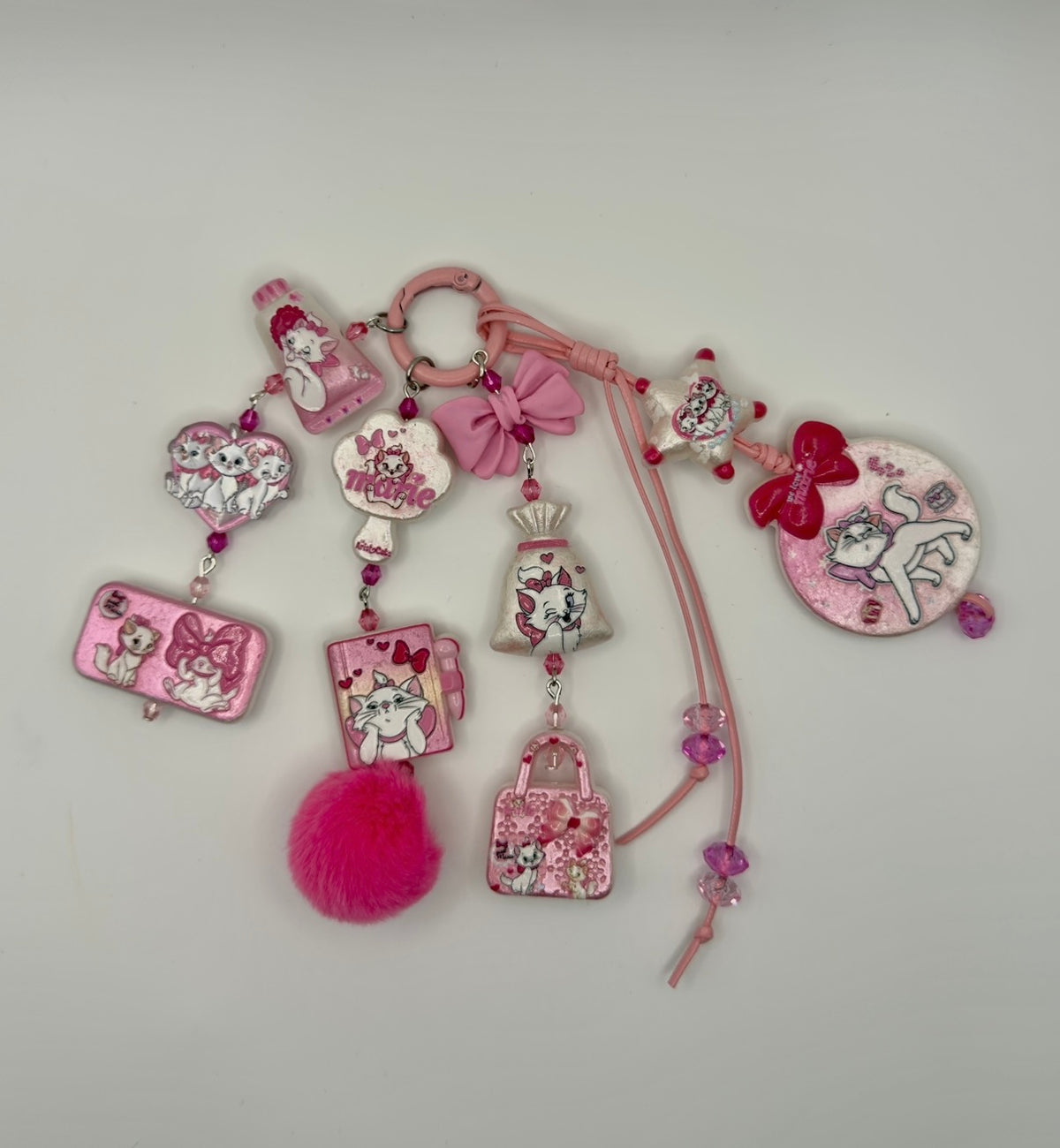 π MARIE CAT CHARM KEYCHAIN β HOT PINK EDITION