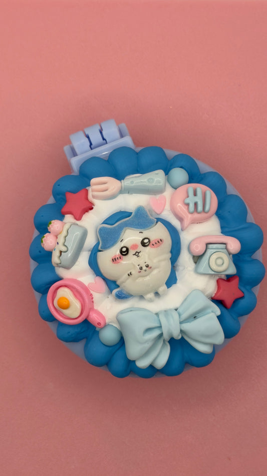 Hachiware Inspired Decoden Compact Mirror & fold out Brush - Chiikawa Collection