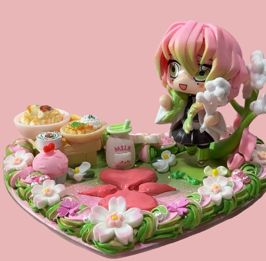 Mitsuri-Inspired Phone Stand & Trinket Dish | Handmade Decoden- Demon Slayer