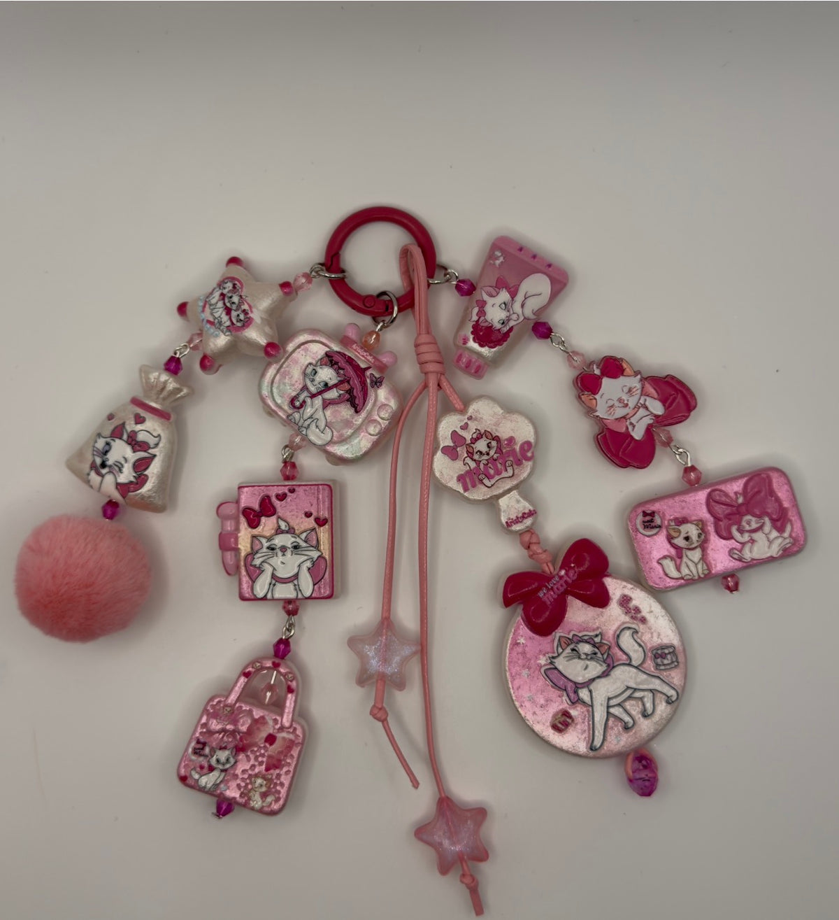 🎀 MARIE CAT CHARM KEYCHAIN — BLUSH PINK EDITION